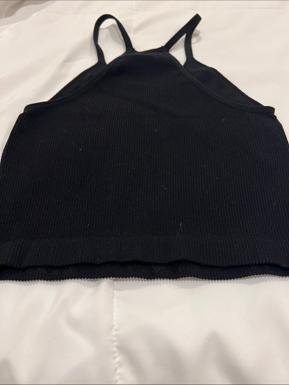 Black Ribbed Tank Top with Racerback - Picture 4 of 4